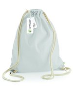 Westford Mill Bio-Baumwoll Gymsac mit Tunnelzug, Natural 37 x 47 cm, WM810 – Light Grey