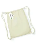 Westford Mill Bio-Baumwoll Gymsac mit Tunnelzug, Airforce Blue 37 x 47 cm, WM810 – Natural