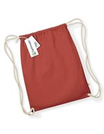 Westford Mill Bio-Baumwoll Gymsac mit Tunnelzug, Natural 37 x 47 cm, WM810 – Orange Rust