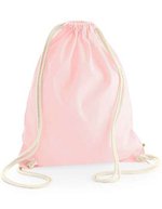 Westford Mill Bio-Baumwoll Gymsac mit Tunnelzug, Natural 37 x 47 cm, WM810 – Pastel Pink