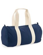 Westford Mill Bio-Baumwoll-Strandtasche mit Reißverschluss, Natural 50 x 25 x 25 cm, WM814 – French Navy