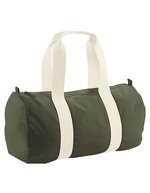 Westford Mill Bio-Baumwoll-Strandtasche mit Reißverschluss, Natural 50 x 25 x 25 cm, WM814 – Olive Green