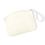 Westford Mill Bio-Baumwoll Wristlet mit Reißverschluss, Natural S (19 x 17 cm), WM820 – Bild 6