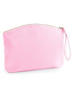 Westford Mill Bio-Baumwoll Wristlet mit Reißverschluss, Natural S (19 x 17 cm), WM820 – Pastel Pink