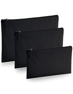 Westford Mill Bio-Baumwoll Kulturtasche mit Reißverschluss – Black