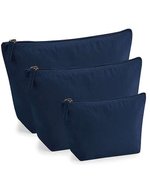 Westford Mill Bio-Baumwoll-Kulturtasche avec fermeture éclair, Natural S (13.5 x 12 x 6 cm), WM840 – Marine francais