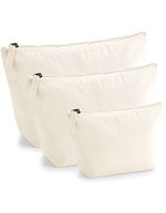Westford Mill Bio-Baumwoll-Kulturtasche avec fermeture éclair, Natural S (13.5 x 12 x 6 cm), WM840 – Naturel