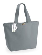 Westford Mill Strandtasche XXL mit Holz-Knebelverschluss, Natural 40 x 39 x 19 cm, WM855 – Puro Grigio