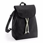 Westford Mill Organic Cotton Backpack with Press Stud Closure, Black 26 x 38 x 14 cm, WM880 – image 3