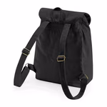 Westford Mill Organic Cotton Backpack with Press Stud Closure, Black 26 x 38 x 14 cm, WM880 – image 4