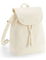 Westford Mill Bio-Baumwoll-Rucksack mit Druckknopfverschluss, Black 26 x 38 x 14 cm, WM880 – Naturel
