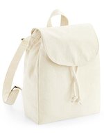 Westford Mill Bio-Baumwoll Mini Rucksack mit Druckknopf, Natural 22 x 30 x 12 cm, WM881 – Naturel