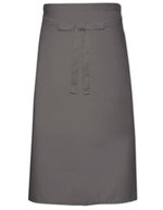 Link Kitchen Wear Pflegeleichte Gastronomieschürze XL 70x120 cm, White 70 x 120 cm, X1000 – Dark Grey (ca. Pantone 431)