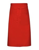 Link Kitchen Wear Kochschürze mit XL-Tasche, Twill-Gewebe, White 70 x 120 cm, X1000T – Red