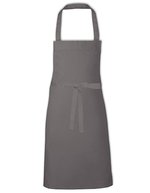 Link Kitchen Wear Baumwoll-Grillschürze mit verstärkten Nähten – Dark Grey (ca. Pantone 431)