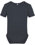 Link Kids Wear Bio-Babybody Kurzarm mit Druckknöpfen – Charcoal Grey