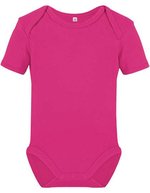 Link Kids Wear Bio-Babybody Kurzarm mit Druckknöpfen, White 50-56, X11120 – Hot Pink