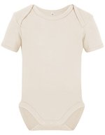 Link Kids Wear Bio-Babybody Kurzarm mit Druckknöpfen, White 50-56, X11120 – Natural