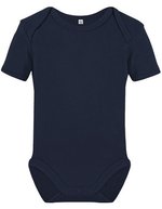 Link Kids Wear Bio-Babybody Kurzarm mit Druckknöpfen, White 50-56, X11120 – Navy
