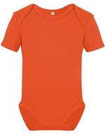 Link Kids Wear Bio-Babybody Kurzarm mit Druckknöpfen, White 50-56, X11120 – Orange