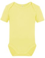 Link Kids Wear Bio-Babybody Kurzarm mit Druckknöpfen, White 50-56, X11120 – Pastel Yellow