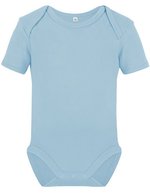 Link Kids Wear Bio-Babybody Kurzarm mit Druckknöpfen, White 50-56, X11120 – Powder Blue