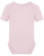 Link Kids Wear Bio-Babybody Kurzarm mit Druckknöpfen, White 50-56, X11120 – Powder Pink
