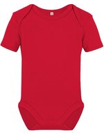 Link Kids Wear Bio-Babybody Kurzarm mit Druckknöpfen, White 50-56, X11120 – Red