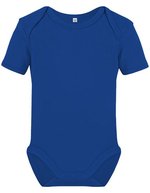 Link Kids Wear Bio-Babybody Kurzarm mit Druckknöpfen, White 50-56, X11120 – Royal Blue