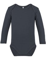 Link Kids Wear Bio-Baumwolle Langarm-Body für Kinder – Charcoal Grey