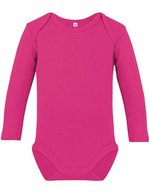 Link Kids Wear Bio-Baumwolle Langarm-Body für Kinder, White 50-56, X11420 – Hot Pink