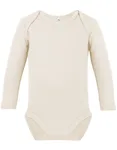Link Kids Wear Bio-Baumwolle Langarm-Body für Kinder, Royal Blue 62-68, X11420 – Natural