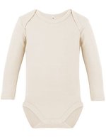 Link Kids Wear Bio-Baumwolle Langarm-Body für Kinder, White 50-56, X11420 – Natural