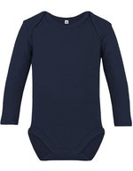 Link Kids Wear Bio-Baumwolle Langarm-Body für Kinder, White 50-56, X11420 – Navy