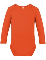 Link Kids Wear Bio-Baumwolle Langarm-Body für Kinder, White 50-56, X11420 – Orange