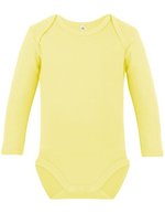 Link Kids Wear Bio-Baumwolle Langarm-Body für Kinder, White 50-56, X11420 – Pastel Yellow