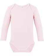 Link Kids Wear Bio-Baumwolle Langarm-Body für Kinder, White 50-56, X11420 – Powder Pink