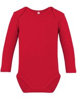 Link Kids Wear Bio-Baumwolle Langarm-Body für Kinder, White 50-56, X11420 – Red