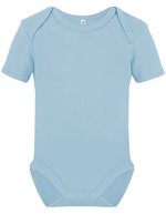 Link Kids Wear Kurzarm-Babybody aus Bio-Baumwolle Rebel, White 50-56, X21120 – Powder Blue