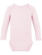 Link Kids Wear Langarm-Body aus Bio-Baumwolle Rebel 02, White 50-56, X21420 – Powder Pink