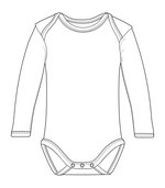Link Kids Wear Langarm-Babybody mit Envelope-Halsausschnitt, White 62-68, X805 – Bild 3