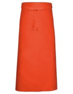 Link Kitchen Wear Bistroschürze XL aus Polyester-Baumwolle, White 120 x 100 cm, X961 – Orange