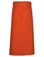 Link Kitchen Wear Bistro-Schürze XL mit Fronttasche, White 120 x 100 cm, X961T – Orange