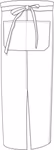 Link Kitchen Wear Bistro-Schürze mit Gehschlitz und Tasche, White 100 x 100 cm, X962T – Bild 3