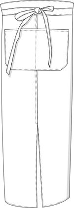 Link Kitchen Wear Bistro-Schürze mit Gehschlitz und Tasche, White 100 x 100 cm, X962T – Bild 3