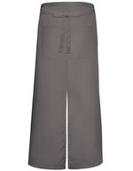Link Kitchen Wear Bistro-Schürze mit Gehschlitz und Tasche, White 100 x 100 cm, X962T – Dark Grey (ca. Pantone 431)