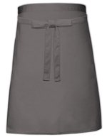 Link Kitchen Wear Bistro-Schürze mit verstärkten Nähten, White 90 x 50 cm, X964 – Dark Grey (ca. Pantone 431)