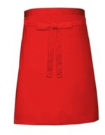 Link Kitchen Wear Bistro-Schürze mit verstärkten Nähten, White 90 x 50 cm, X964 – Red