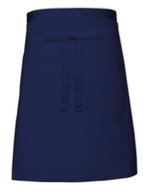 Link Kitchen Wear Bistro-Schürze mit Fronttasche, 240 g/m², White 90 x 50 cm, X964T – Blu navy