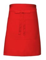 Link Kitchen Wear Bistro-Schürze mit Fronttasche, 240 g/m², White 90 x 50 cm, X964T – Rosso